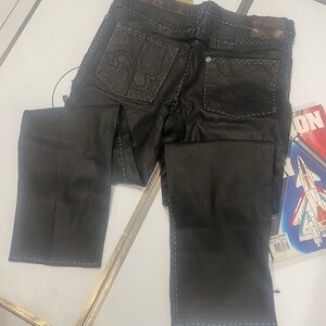 SABIT Premium Vintage Lambswool Leather Pants Sz 38